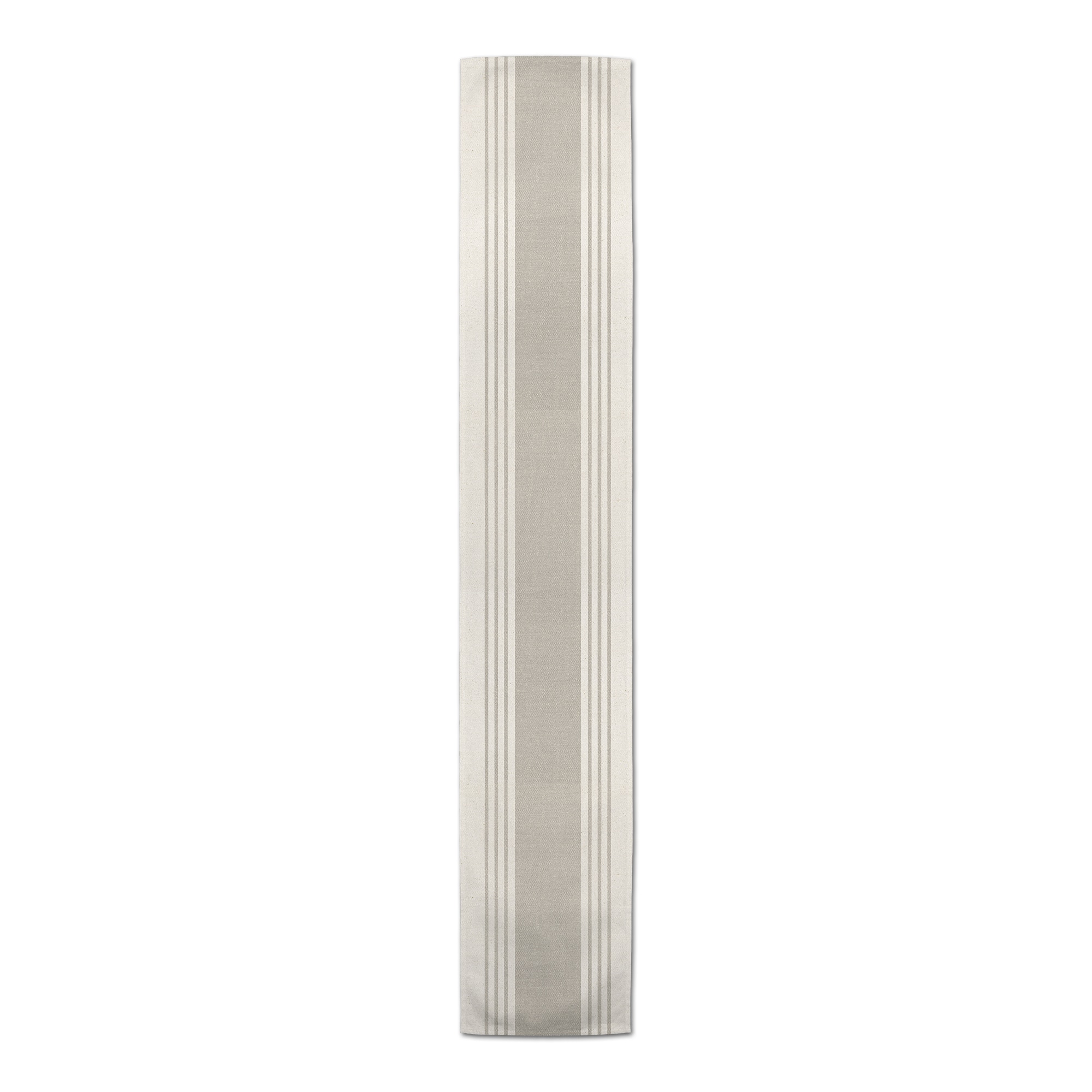 Neutral Linen Stripes Outdoor Table Runner